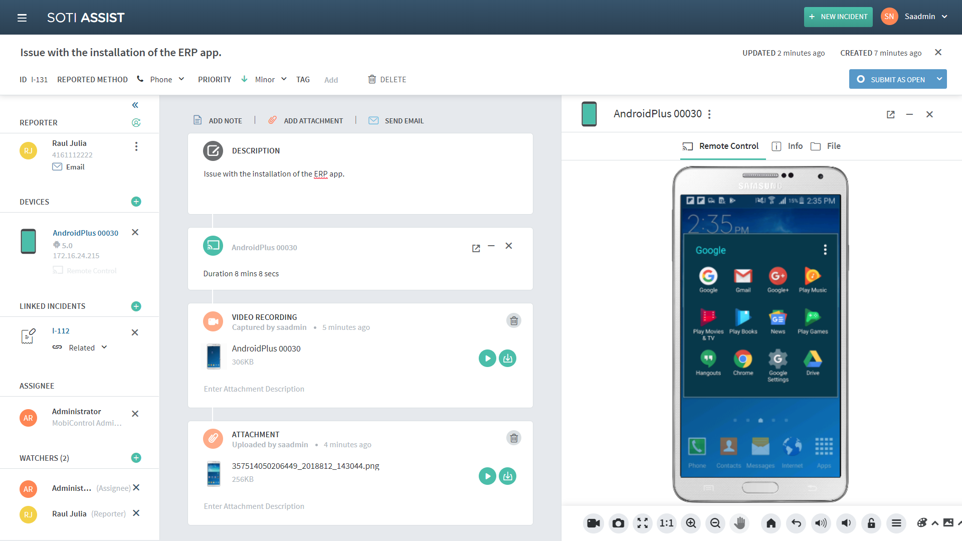 SOTI Assist screen shot